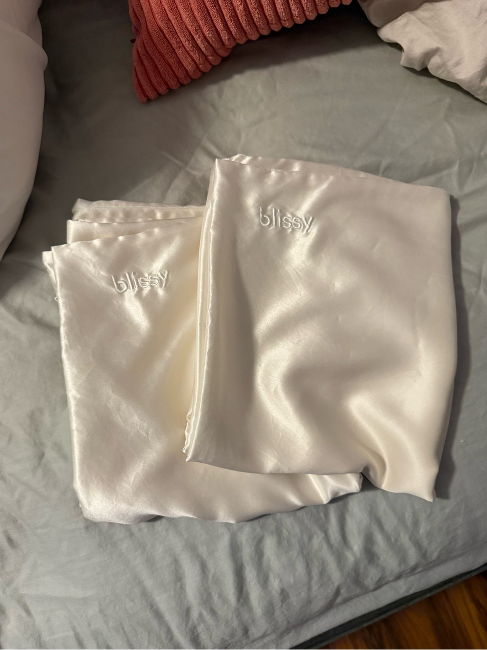 2 Pack - Blissy 100% Mulberry Silk Pillowcase - White - King